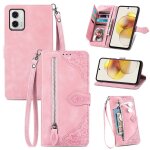 Saturcase coque pour motorola moto g73, fleur gaufrage pu cuir magn�tique flip portefeuille poche fermeture ...
