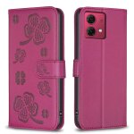 Saturcase coque pour motorola moto g84 5g, belle tr�fle pu cuir magn�tique flip portefeuille support ...