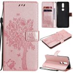 Saturcase coque pour nokia 2. 4, arbre a chat pu cuir magn�tique flip portefeuille support porte - carte ...