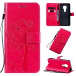 Saturcase coque pour nokia 6. 2 / 7. 2, arbre a chat pu cuir magn�tique flip portefeuille support porte ...