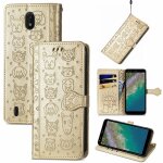 Saturcase coque pour nokia c01 plus, chien et chat mignon pu cuir magn�tique flip portefeuille support ...