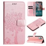 Saturcase coque pour nokia c12, arbre a chat pu cuir magn�tique flip portefeuille support porte - carte ...