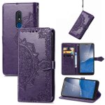 Saturcase coque pour nokia c3, mandala gaufrage pu cuir magn�tique flip portefeuille support porte - ...