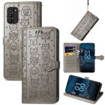 Saturcase coque pour nokia g100, chien et chat mignon pu cuir magn�tique flip portefeuille support porte ...