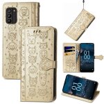 Saturcase coque pour nokia g100, chien et chat mignon pu cuir magn�tique flip portefeuille support porte ...