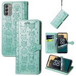 Saturcase coque pour nokia g400, chien et chat mignon pu cuir magn�tique flip portefeuille support porte ...