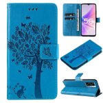 Saturcase coque pour oppo a57 5g 2022 / reamle v23, arbre a chat pu cuir magn�tique flip portefeuille ...