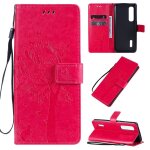 Saturcase coque pour oppo find x2 pro, arbre a chat pu cuir magntique flip portefeuille support porte ...