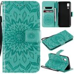Saturcase coque pour samsung galaxy a2 core, fleur du soleil gaufrage pu cuir magn�tique flip portefeuille ...