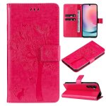 Saturcase coque pour samsung galaxy a24, arbre a chat pu cuir magn�tique flip portefeuille support porte ...