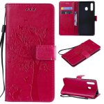 Saturcase coque pour samsung galaxy a50 / a50s / a30s, arbre a chat pu cuir magntique flip portefeuille ...