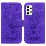 Saturcase coque pour samsung galaxy a53 5g, une rose pu cuir magn�tique flip portefeuille support porte ...
