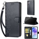 Saturcase coque pour samsung galaxy a55 5g, z - cube pu cuir magn�tique flip portefeuille support porte ...