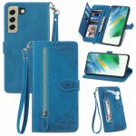 Saturcase coque pour samsung galaxy s21 fe, fleur pu cuir magntique flip portefeuille poche fermeture ...