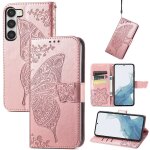Saturcase coque pour samsung galaxy s23 plus, papillon fleurs pu cuir magn�tique flip portefeuille support ...
