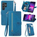 Saturcase coque pour samsung galaxy s24 ultra, fleur gaufrage pu cuir magn�tique flip portefeuille poche ...