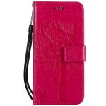 Saturcase coque pour samsung galaxy s7, arbre � chat pu cuir magn�tique flip portefeuille support porte ...