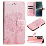 Saturcase coque pour sony xperia 1 v 2023, arbre a chat pu cuir magn�tique flip portefeuille support ...