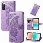 Saturcase coque pour sony xperia 10 iv 2022, papillon fleurs pu cuir magntique flip portefeuille support ...