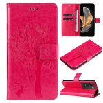 Saturcase coque pour vivo v29 5g, arbre a chat pu cuir magn�tique flip portefeuille support porte - carte ...