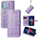 Saturcase coque pour wiko power u30, chien et chat mignon pu cuir magn�tique flip portefeuille support ...