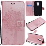 Saturcase coque pour xiaomi pocophone f1, arbre a chat pu cuir magntique flip portefeuille support porte ...