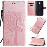 Saturcase coque pour xiaomi redmi 8a, arbre a chat pu cuir magn�tique flip portefeuille support porte ...