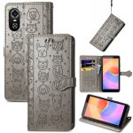 Saturcase coque pour zte blade a31 plus, chien et chat mignon pu cuir magn�tique flip portefeuille support ...