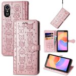 Saturcase coque pour zte blade a31 plus, chien et chat mignon pu cuir magn�tique flip portefeuille support ...