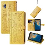 Saturcase coque pour zte blade a31 lite, chien et chat mignon pu cuir magn�tique flip portefeuille support ...