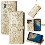 Saturcase coque pour zte blade a31 lite, chien et chat mignon pu cuir magn�tique flip portefeuille support ...