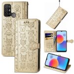 Saturcase coque pour zte blade a52, chien et chat mignon pu cuir magn�tique flip portefeuille support ...