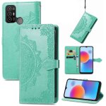 Saturcase coque pour zte blade a52, mandala gaufrage pu cuir magntique flip portefeuille support porte ...