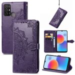 Saturcase coque pour zte blade a52, mandala gaufrage pu cuir magntique flip portefeuille support porte ...