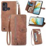 Saturcase coque pour zte blade a53, fleur gaufrage pu cuir magn�tique flip portefeuille poche fermeture ...