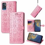 Saturcase coque pour zte blade a71, chien et chat mignon pu cuir magn�tique flip portefeuille support ...