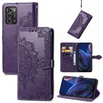 Saturcase coque pour zte blade a72 4g / v40 vita, mandala gaufrage pu cuir magn�tique flip portefeuille ...