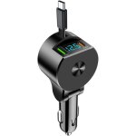 Senior - 3 en 1 retractable chargeur voiture, 75w allume cigare usb c rapide, 1 cbles rtractables et ...