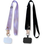 Senior - cordon telephone portable, avec 2 patchs noir�violet clair durables, lani�re de t�l�phone sangle ...