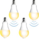 Sept - lot de 4 ampoule led e27 a détecteur de mouvement, 15 w e27 a vis ampoule, blanc chaud 3000k, ... Sept - lot de 4 ampoule led e27 a détecteur de mouvement, 15 w e27 a vis ampoule, blanc chaud 3000k, ...