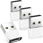 Sept - adaptateur usb vers usb c 4 pack, type c femelle to usb a mle convertir chargeur pour iphone ...