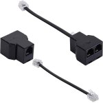 Shonco lot de 2 adaptateurs r�partiteurs t�l�phoniques rj11 6p4c, 2 ports, convient pour t�l�phone, fax ...