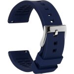 Silicone watch strap u2013 black quick release smart straps for men and women u2013 soft rubber watch ...