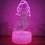 Sir�ne cadeaux veilleuse pour les filles, sir�ne 3d illusion lampe avec t�l�commande et smart touch 16 ...