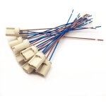 Sjzg - 10 pi�ces g9 support de lampe culot c�ramique avec c�ble 150 mm 250v g9 base de douille d'ampoule ...