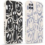 Sjzg - 2 pices coque pour samsung galaxy a12 4g 6. 5 , etui avec souriant dform visage amusante peint ...