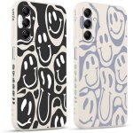 Sjzg - 2 pices coque pour samsung galaxy a14 5g 6. 8 , etui avec souriant dform visage amusante peint ...