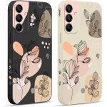 Sjzg - 2 pices coque pour samsung galaxy a15 (4g / 5g) 6, 5 , etui avec amusante fleur feuilles latral ...