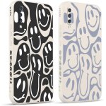 Sjzg - 2 pices coque pour samsung galaxy a50 / a30s / a50s 6. 4 , etui avec souriant dform visage ...