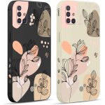 Sjzg - 2 pi�ces coque pour samsung galaxy a51 (4g) 6, 5 , etui avec amusante fleur feuilles lat�ral mignon ...